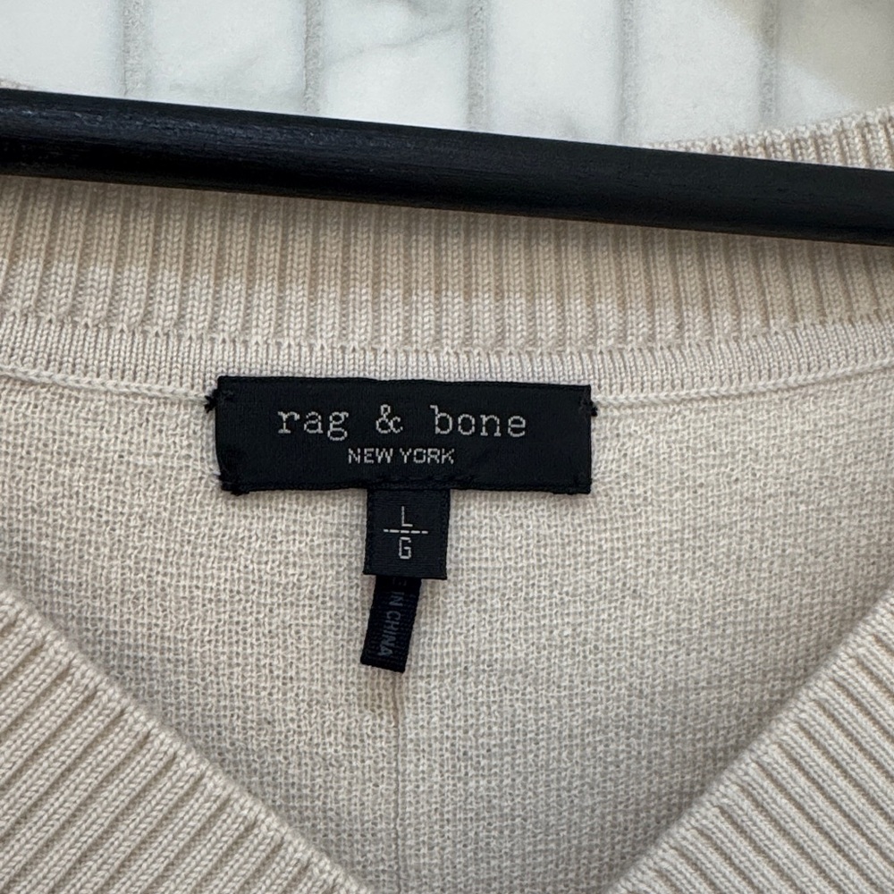 rag & bone Merino Wool V-Neck Sweater Vest - Picture 2 of 5